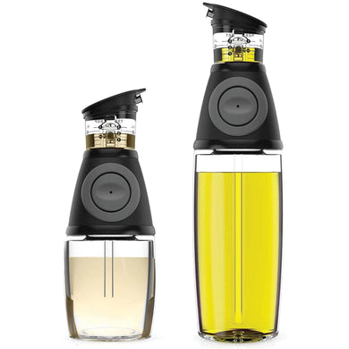 Olive Oil Dispenser Bottle with Pump - Oil Dispenser for Kitchen, Glass Oil and Vinegar Dispenser Set, Measured Cruet for Cooking - Ideal Oil Bottles for Kitchen Gadgets & Gifts, 2 Pack