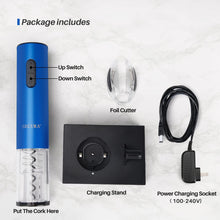 Load image into Gallery viewer, Secura Electric Wine Opener, Automatic Bottle Corkscrew Opener with Foil Cutter, Rechargeable (Champagne Gold)