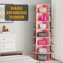 Load image into Gallery viewer, SpaceAid 7 Tier Rotating Shoe Rack Tower, Spinning Shoe Display Lazy Susan, Revolving 360 Shoe Rack Storage Round Carousel, Vertical Handbag Rotate Shoes Closet Organization (7-Tier White)