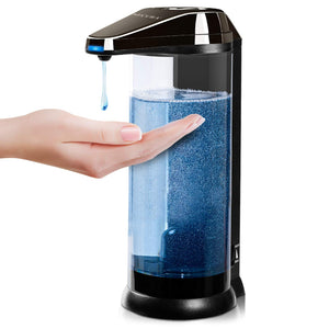 Secura 17oz Automatic Liquid Soap Dispenser, Touchless Battery Operated Hand Soap Dispenser with Adjustable Soap Dispensing Volume Control Dial, Personal Care Dispenser for Household Use (Chrome)