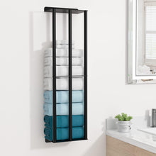 Load image into Gallery viewer, Towel Racks for Bathroom, Towel Storage Wall Mounted, Rolled or Folded Towel Holder with 3 Bars, Sturdy and Large Capacity, Matte Black, Suitable for Bathe Towels and Hand Towels (matt black)