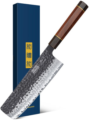 9 Inch Kiritsuke Chef Knife, Japanese Hand Forged 9 Layers 10Cr15CoMoV High Carbon Steel Kitchen Knife, Professional Chef's Knife with Ergonomic Rosewood Handle