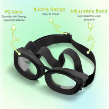 Load image into Gallery viewer, UV Protection Sunglasses for Small Breed Dogs, Windproof Anti-Fog Eye Protection Goggles, Pet Glasses for Puppy With Adjustable Strap (Black)