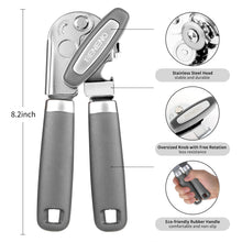 Load image into Gallery viewer, Beneno Can Opener Manual with Magnet, Hand Held Heavy Duty Can Opener with Durable Sharp Blade Smooth Edge, Big Effort-Saving Knob, Soft Grip Rubber Handle, Multifunctional Bottle Opener, Green