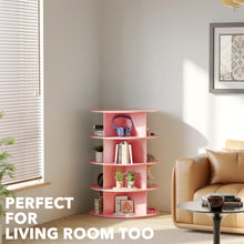 Load image into Gallery viewer, SpaceAid 7 Tier Rotating Shoe Rack Tower, Spinning Shoe Display Lazy Susan, Revolving 360 Shoe Rack Storage Round Carousel, Vertical Handbag Rotate Shoes Closet Organization (7-Tier White)