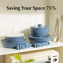Load image into Gallery viewer, Redchef 32pcs Ceramic Pots and Pans Set Non Stick, Nonstick Kitchen Cookware Set with Detachable Handle, Non Toxic, PFAS PFOA &amp; PTFE Free, RV Ceramic Cookware Set for Camping, Dishwasher/Oven Safe