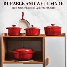 Load image into Gallery viewer, Enameled Cast Iron Dutch Oven - Umite Chef 5QT Pot with Lid &amp; Cotton Potholders - Heavy-Duty Cookware for Bread Baking, Braising, Stews, Roasting(Cream White)