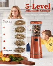 Load image into Gallery viewer, Electric Salt and Pepper Grinder, Stainless Steel Rechargeable Salt and Pepper Grinder Set with 4.5 oz Large Capacity, 1.8&quot; Wide Mouth, Adjustable Coarseness, Ideal for Kitchen