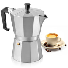 Load image into Gallery viewer, Mixpresso 3 Cup Moka Pot Coffee Maker for Gas, Electric Stove Top, Classic Italian Espresso Maker, Stovetop for Camping, Makes 5 Oz Cuban Coffee