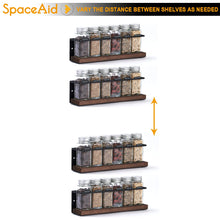 Load image into Gallery viewer, SpaceAid Spice Rack Organizer for Cabinet Door or Wall Mount (4 Pack) with 415 Spice Labels - Wood Hanging Seasoning Shelf for Cupboard Pantry or over the Stove
