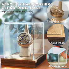 Load image into Gallery viewer, JupDec Jersey Frame &amp; Championship Ring Display Case, Large Clear Acrylic Shadow Box with UV Protection Wooden Showcase, , Idea Gift for Sports Fans
