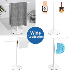 Towel Rack T-Shape Hand Holder for Bathroom,Headband and Lightweight Bathroom Racks,Kitchen Black Holder,Stainless Steel Waterproof Counter Organizer