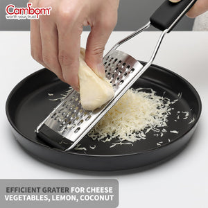 Lemon Zester Grater Three-piece Suit - Heavy Duty Kitchen Tool for Parmesan Cheese, Ginger, Garlic, Nutmeg, Chocolate, Vegetables，Fruits，Stainless Steel Grater Dishwasher Safe Black