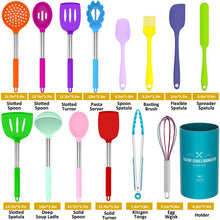 Load image into Gallery viewer, Silicone Cooking Utensil Set, Umite Chef 15pcs Silicone Cooking Kitchen Utensils Set, Non-stick - Best Kitchen Cookware with Stainless Steel Handle - Black