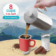 Load image into Gallery viewer, Belwares French Press Coffee Maker 50 OZ - Large Insulated Stainless Steel 304 Coffee Press with Double Wall &amp; 4-Level Filtration System (Black - 1.5L)