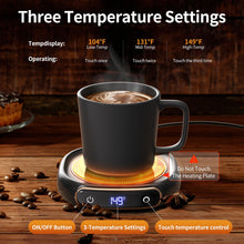 Load image into Gallery viewer, Lerat Coffee Mug Warmer &amp; Mug Set for Desk, Electric Coffee Cup Warmer with Auto Shut Off, 3 Temperature Setting Smart Cup Warmer for Heating Coffee, Milk, Beverage, Candle Jar (Black), 12oz