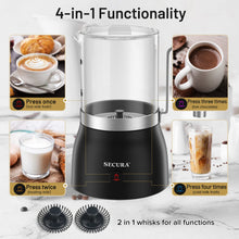 Load image into Gallery viewer, Secura Detachable Milk Frother, 17oz Electric Milk Steamer Stainless Steel, Automatic Hot/Cold Foam and Hot Chocolate Maker with Dishwasher Safe, 120V