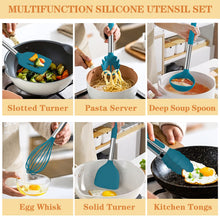 Load image into Gallery viewer, Silicone Cooking Utensil Set, Umite Chef 43 PCS Heat Resistant Kitchen Utensil Gadgets Set-Stainless Steel Handle- Kitchen Spatula Tools for Nonstick Cookware, Pots and Pans Accessories (Khaki)