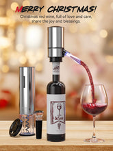 Load image into Gallery viewer, Rechargeable Electric Wine Gift Set - Aerator, Vacuum Stoppers, Foil Cutter and Bottle Opener for Home Bar and Outdoor Parties