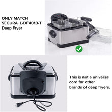 Load image into Gallery viewer, Secura Magnet Power Cord (Only Compatible L-DF401B-T Deep Fryer), 1M, Black