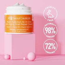 Load image into Gallery viewer, SeoulCeuticals Korean Skin Care 97.5% Snail Mucin Moisturizer Cream - K Beauty Skincare Day &amp; Night Snail Repair Cream Filtrate Cruelty Free 2oz