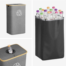 Load image into Gallery viewer, SpaceAid Recycling Bin for Kitchen 26 Gallon, 100L Recycle Bin with Lid and 2 Reusable Inner Bags, for Bottle Can Glass Plastic Stickers, Blue