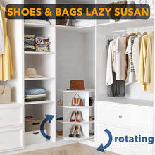 Load image into Gallery viewer, SpaceAid 7 Tier Rotating Shoe Rack Tower, Spinning Shoe Display Lazy Susan, Revolving 360 Shoe Rack Storage Round Carousel, Vertical Handbag Rotate Shoes Closet Organization (7-Tier White)