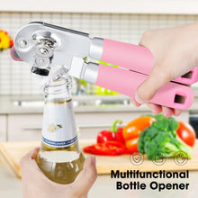 Load image into Gallery viewer, Beneno Can Opener Manual with Magnet, Hand Held Heavy Duty Can Opener with Durable Sharp Blade Smooth Edge, Big Effort-Saving Knob, Soft Grip Rubber Handle, Multifunctional Bottle Opener, Green