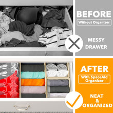 Load image into Gallery viewer, SpaceAid Drawer Organizer Clothes, 12 Pack Dresser Organizer Bins for Nursery, Closet Organization and Storage Dividers for Clothing, Baby Clothes, Underwears, Socks (Black)