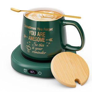 Coffee Mug Warmer & Luxury Marbling Mug Set, Electric Cup Warmer with Auto Shut Off, 4 Temperature Setting Smart Beverage Warmer, 8-Hours Auto Shut Off, Best Gifts for Birthday Christmas