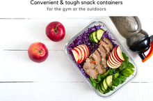 Load image into Gallery viewer, Brieftons Glass Meal Prep Containers: 5 Pack, 35 Oz with Airtight, Leakproof Snap Locking Lids, Perfect for Food Storage, Lunch &amp; Portion Control, BPA-Free, Microwave, Oven, Freezer &amp; Dishwasher Safe