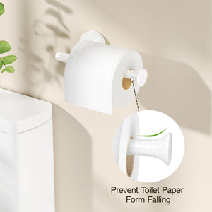 Toilet Paper Holder Wall Mount Bathroom Paper Roll Holder Tissue Handle Stainless Steel for Farmhouse Kitchen Matte Black