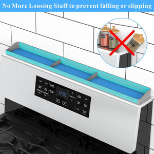 Magnetic Stove Top Shelf, Silicone Spice Rack for Stove Top, Gray