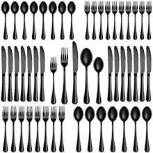 Load image into Gallery viewer, 50 Piece Silverware Set Service for 10,Premium Stainless Steel Flatware Set,Mirror Polished Cutlery Utensil Set,Durable Home Kitchen Eating Tableware Set,Include Fork Knife Spoon Set,Dishwasher Safe