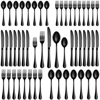 50 Piece Silverware Set Service for 10,Premium Stainless Steel Flatware Set,Mirror Polished Cutlery Utensil Set,Durable Home Kitchen Eating Tableware Set,Include Fork Knife Spoon Set,Dishwasher Safe