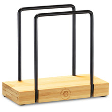 Load image into Gallery viewer, Napkin Holder for Table - Modern Black Napkin Dispenser, Bamboo and Iron Design, Non-Slip, Suitable for Kitchen, Dining, Farmhouse, Cocktail, Picnic, Bar, Outdoor Use - Holds Paper Napkins, Mail, Bill