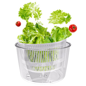 Salad Spinner Lettuce Spinner, Wash, Spin & Dry Salad Greens, Vegetable Washer Salad Dryer With Rotary Handle for Fruits & Vegetables, High Efficiency Vegetable Spinner Kitchen Gadget 3Qt White