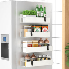 Load image into Gallery viewer, Metal 4 Pack Magnetic Spice Storage Rack Organizer for Refrigerator and Oven, Black Fridge Organizers and Storage