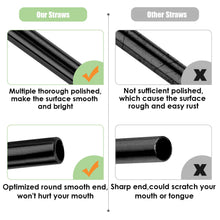 Load image into Gallery viewer, 20 Pack Reusable Stainless Steel Metal Straws,10.5&quot; &amp; 8.5&quot; Reusable Drinking Straws with 20 Silicone Tips 5 Straw Brushes 1 Travel Case,Eco Friendly Extra Long Metal Straw Fit for 20 24 30 oz Tumbler