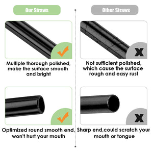 20 Pack Reusable Stainless Steel Metal Straws,10.5" & 8.5" Reusable Drinking Straws with 20 Silicone Tips 5 Straw Brushes 1 Travel Case,Eco Friendly Extra Long Metal Straw Fit for 20 24 30 oz Tumbler