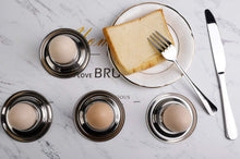 Load image into Gallery viewer, Stainless Steel Egg Cup Holder Set with Spoon for Soft Boiled Egg Holder Tableware Kitchen Tools