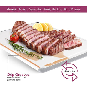 Large Cutting Boards for Kitchen - 18 x 12 Inch Plastic Dishwasher Safe Cutting Board with Deep Juice Groove - Non-Slip, Durable Carving Board for Vegetables, Fruits and Meats