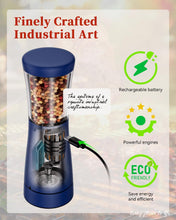 Load image into Gallery viewer, Electric Salt and Pepper Grinder Set with Storage Base, Stainless Steel Rechargeable Salt and Pepper Grinder Set with 4.5 oz Large Capacity, 1.8&quot; Wide Mouth, Adjustable Coarseness, Ideal for Kitchen