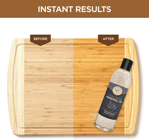 Bamboo Cutting Boards Set of 4 + Food Grade Mineral Oil for Cutting Board Bundle