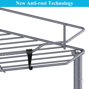 4 Tier Floor Standing Corner Shower Caddy Organizer Shelf with Hooks, Bathroom Shelves Stand Rack, Black