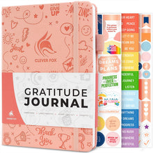 Load image into Gallery viewer, Clever Fox Gratitude Journal – Happiness, Positivity &amp; Affirmation Daily Journal – Inspirational Daily Notebook – 3 Months, A5 (Aquamarine)