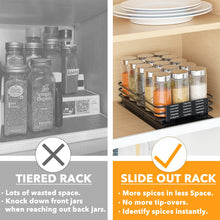 Load image into Gallery viewer, SpaceAid Pull Out Spice Rack Organizer for Cabinet, Heavy Duty Slide Out Seasoning Kitchen Organizer, Cabinet Organizer, with Labels, 4.5&quot; W x10.75 D x8.5 H, 1 Drawer 2-Tier