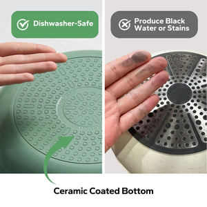 Redchef Ceramic Non Stick Egg Pans, Nonstick Frying Pan Skillet, 8 inch Cooking Pan Non Toxic with Stay Cool Handle for Induction, PTFE & PFAS & PFOA Free, Dishwasher/Oven Safe (Green)