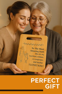 Housewarming Gifts for New Home - Bamboo Cutting Board with Engraved Message - New Home Essentials for Homeowners, Couples, Friends, or Family - Decorative Kitchen Gift Board, 12" x 8"