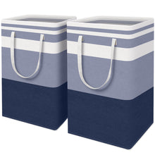 Load image into Gallery viewer, HomeHacks 2 Pack Large Laundry Baskets, Waterproof, Freestanding Laundry Hampers, Collapsible Clothes Hamper with Reinforced Handles in Laundry Room, College Dorm, Bathroom, Bedroom (Grey, 75Lx2)